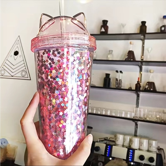 🌈 Kawaii Cute Rainbow & Cat Ear Tumbler
Cups With Straw & Lid - Picture 6 of 16
